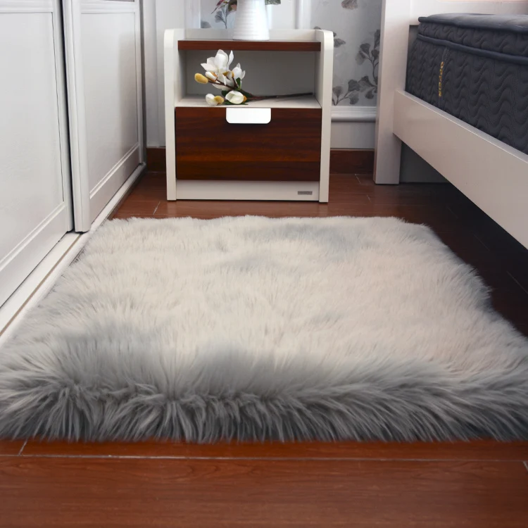 Promotion long pile sheepskin fluffy fur carpet rug/furry fur carpet/faux fur mat