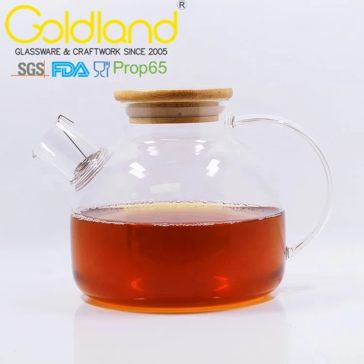 Handmade Borosilicate Glass Tea Pot Custom Clear Mini Glass Teapot Heat Resistant Glass Teapots