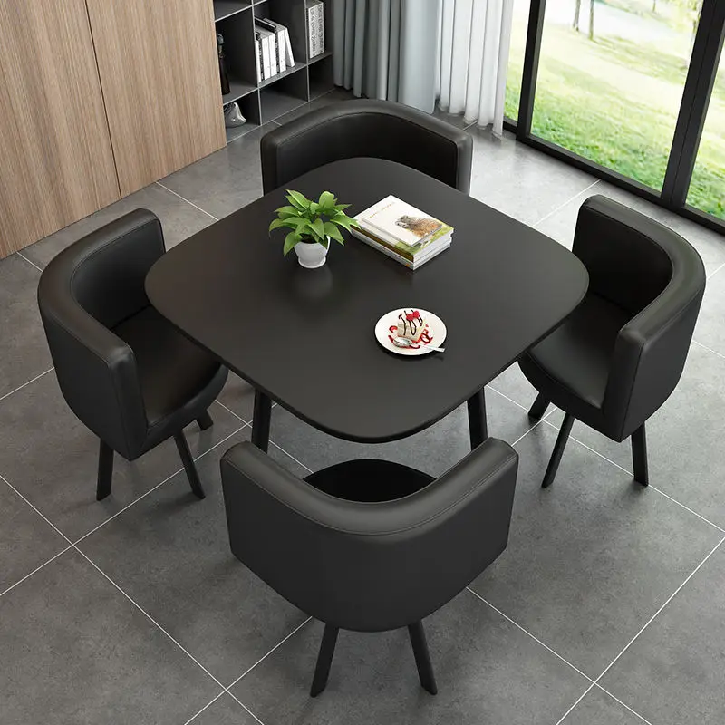 Luxury modern restaurant kitchen dining room table round MDF bar wooden single 5 piece kitchen dining table sets for small space