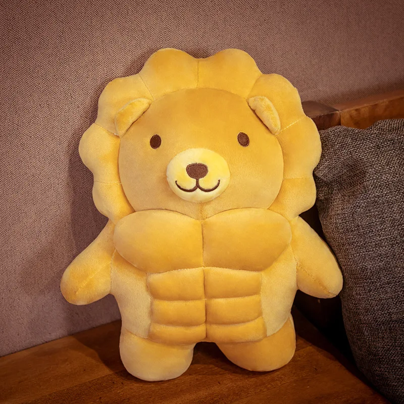 Cute Animals Bread Big Muscle Bear Doll Plush Toy  bread muscle bear pillow   Piggy  Pillow Lion Creative Custom Plush Toys