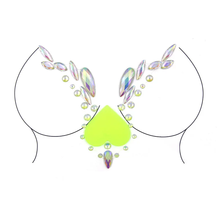 Wholesale Glitter Tattoos Stickers Acrylic Non Hotfix Crystals Face Decoration Diamond Art Body Tattoo Chest Rhinestone Stickers