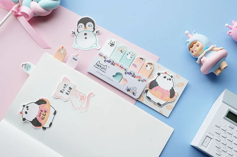 Nekoni Hot Sale Sticky Notes Pad Memo Pad Animal Self-Stick Note Pads Paper Index Bookmark Cute Kawaii Memo Note