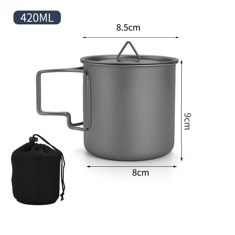 Outdoor Camping Titanium Cup LOGO 750ml 450ml Camping Coffee Cup with carry bag