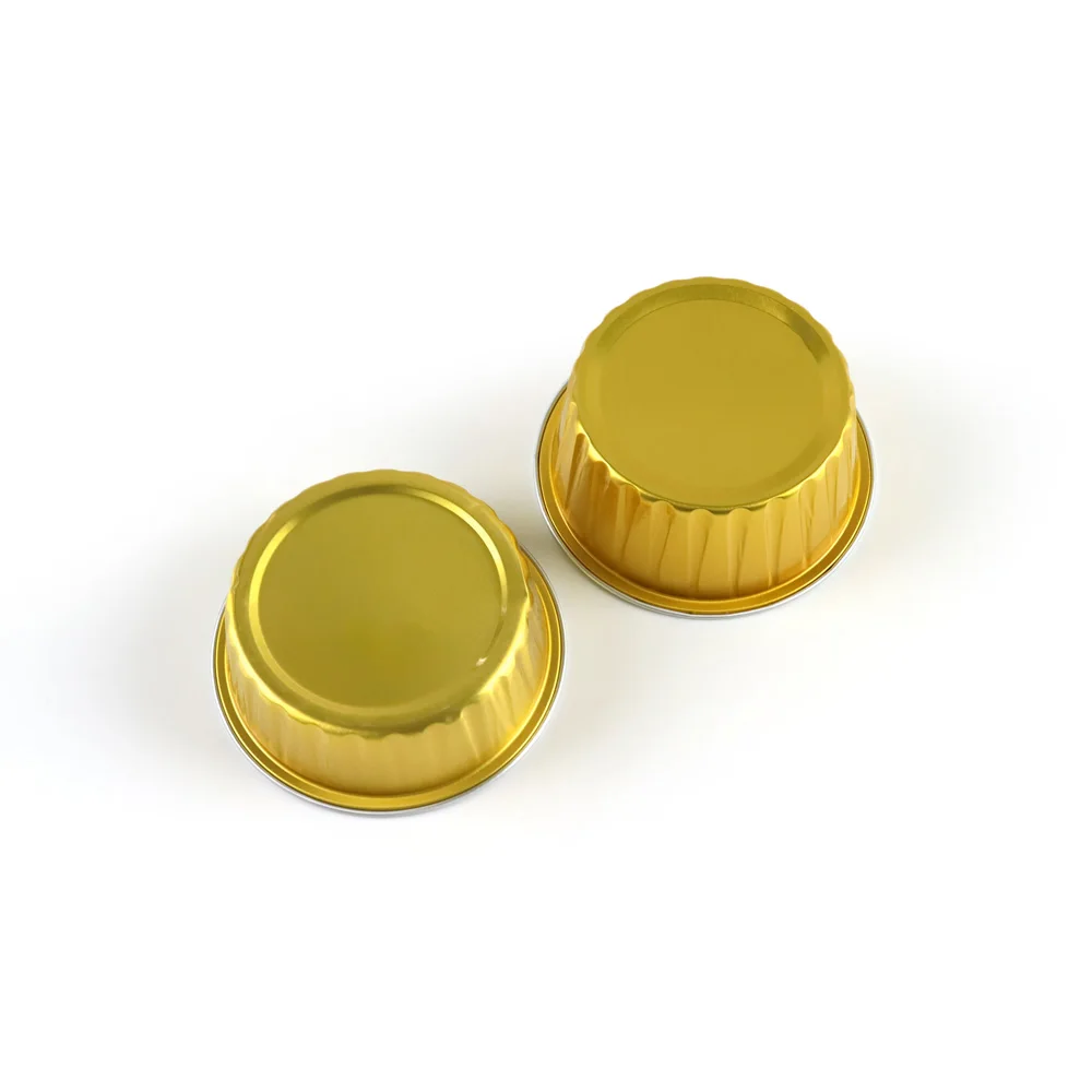 Gold Color Disposable Round Food Grade Aluminum Foil Bowl Baking Containers for Food Packaging