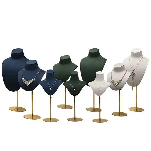 VANLOCY Factory Jewelry Display High End Metal Suede leather Necklace Bust jewelry display case jewelry display mannequin