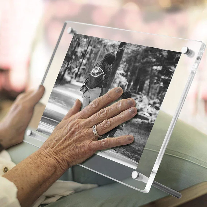 Отдельно стоящая прозрачная настольная рамка фотография сертификат постер дисплей A4 акриловая рамка с винтами