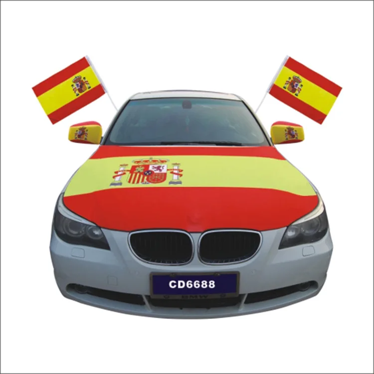Customized Car Hood Flag National Printed Spandex Polyester Sublimation Car Engine Hood Cover Sports Football Soccer Team Logo
