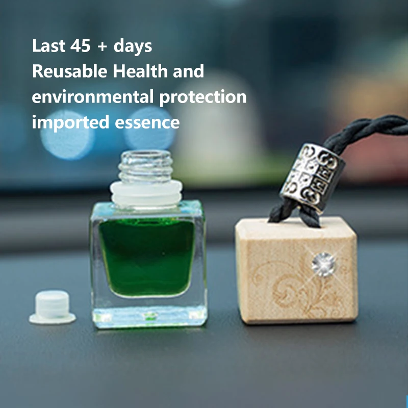 Wooden cap glass bottle cup coffee refresh eco-friendly perfume car scent hanging bag perfume fragrance air freshener