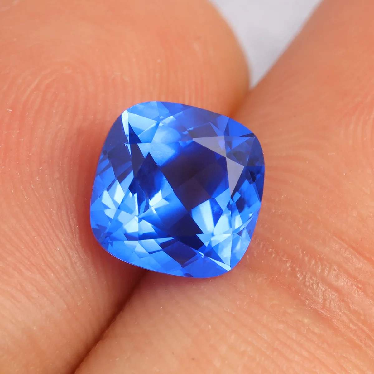 High Quality Cushion Cut Cornflower Color Lab Grown Sapphire Factory Price Per Piece Loose Gemstone