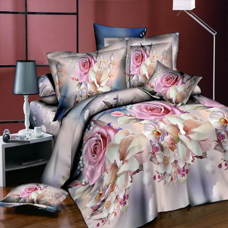3d Style Butterfly Printing Microfiber Fabric Bedding Set Fashion Bedsheets