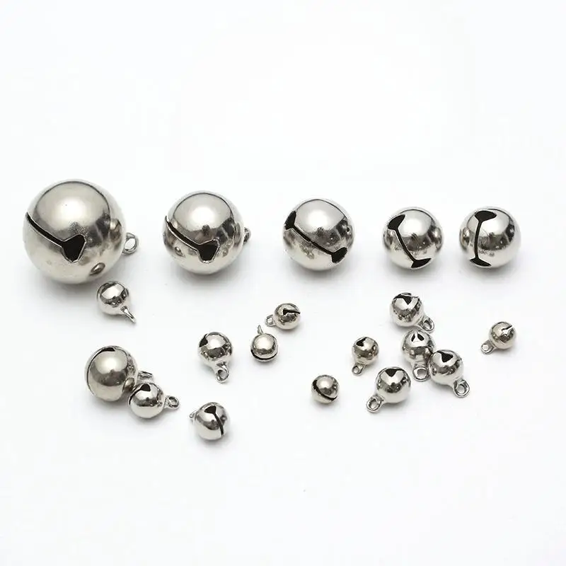 Wholesale Pet Collar Bell Silver Iron Nickel Plated Accessories Bell Christmas Ornaments Pendant Iron Bell
