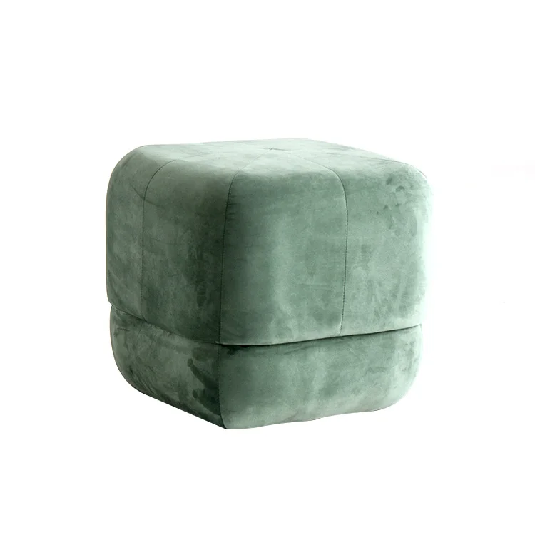 
46X46X40Cm Solid Wood Frame Ottoman Storage Stool Velvet Chair 