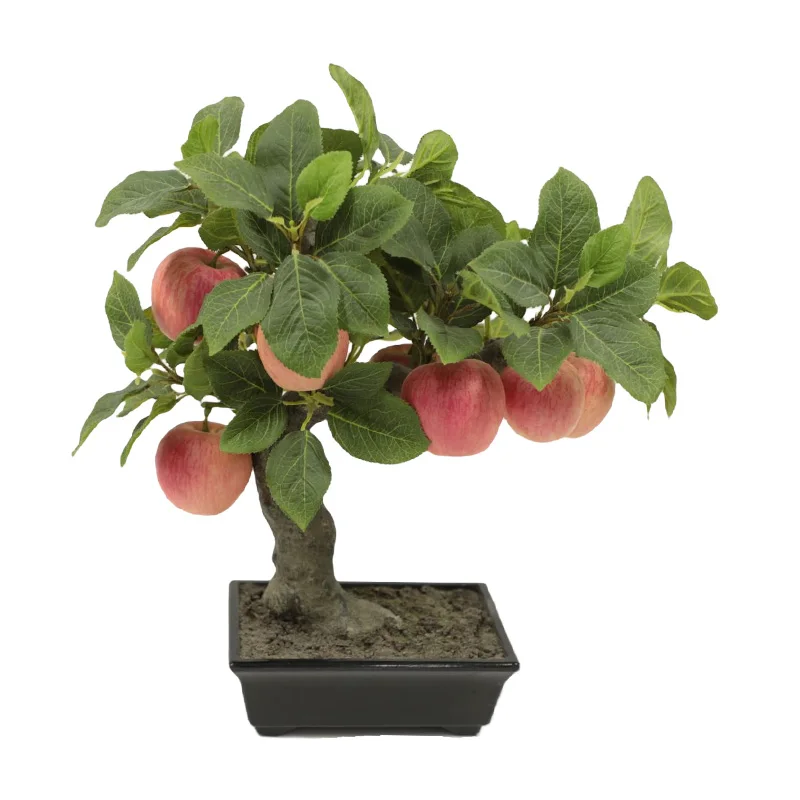 Cc Artificial Apple Bonsai Tree with Planter Large Faux Artificial Apple Tree for Home Living Room Floor Decor Indoor 037