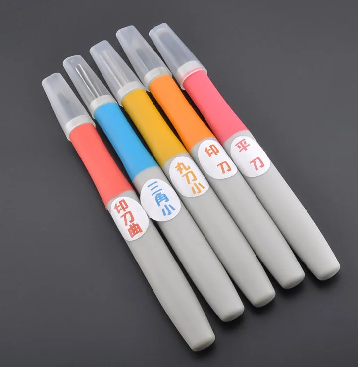 high quality 5pcs Stainless steel Graver Set with Rubber Handle