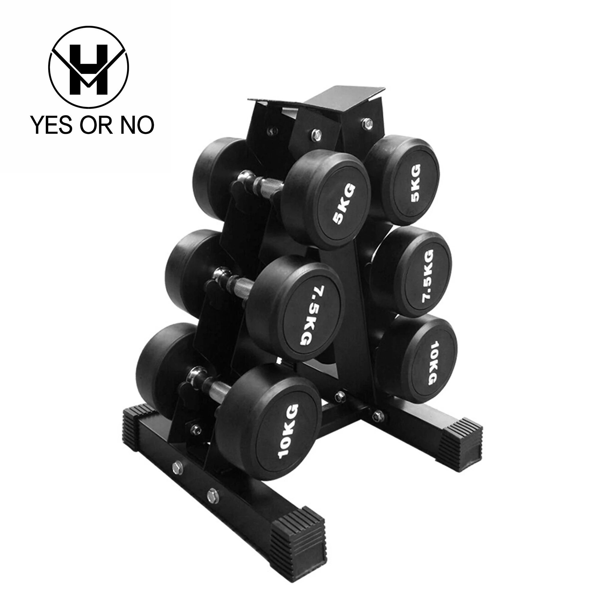 factory price gym Rubber Coated Round Head dumbbell For Fitness Equipment