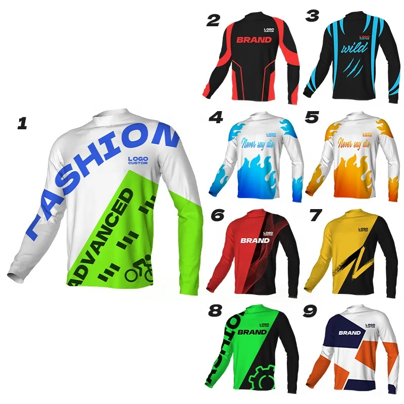 Wholesale Oem Design Motocross Jersey Long Sleeve Blank Mtb Cycling Downhill Jersey