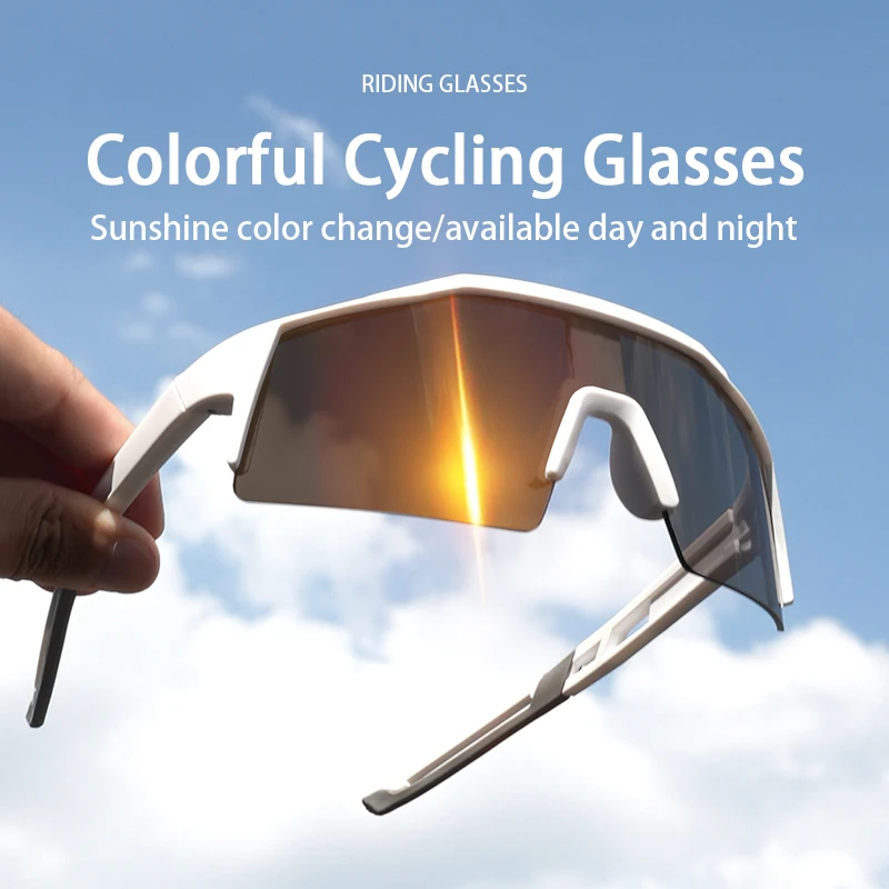 Outdoor Sport Photochromic Glasses Color Change UV Protection Cycling Bicycle Sunglasses for women men