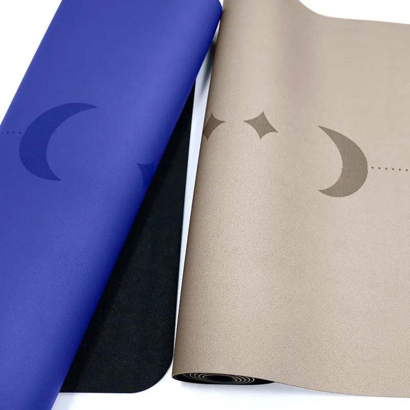 Verchoo Eco-friendly Pilates Floor Workouts Fitness Exercise Premium 6mm Thick Non Slip Gold Print Black PU Yoga Mat