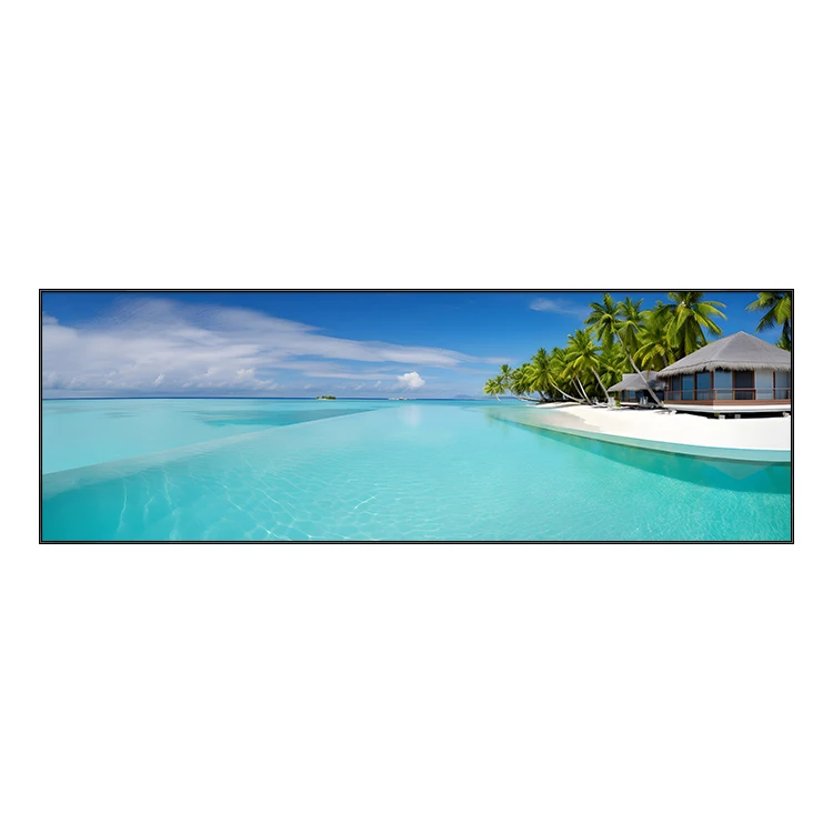 Natural Gold Beach Sunrise Sunset Landscape Canvas Paintings Posters and Prints Wall Art for Living Room Home Decor