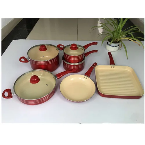 10PC pressed aluminum nonstick cookware set