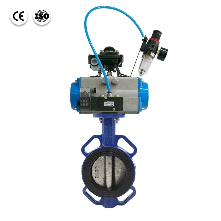Bundor 150LB fit for multistandard durable butterfly valve pneumatic actuated butterfly valve