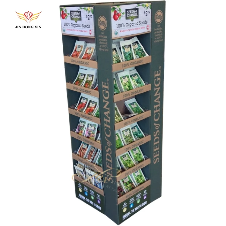 Customized Multifunction modern floor standing retail shelf flower seeds store display shelves