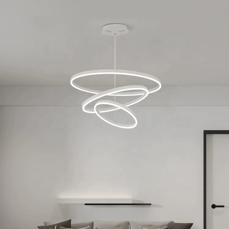 White Nordic LED 3 Color  Contemporary Hanging Ceiling Lamp For Kitchen Island Dining Table Top Chandelier KidRoom Decor