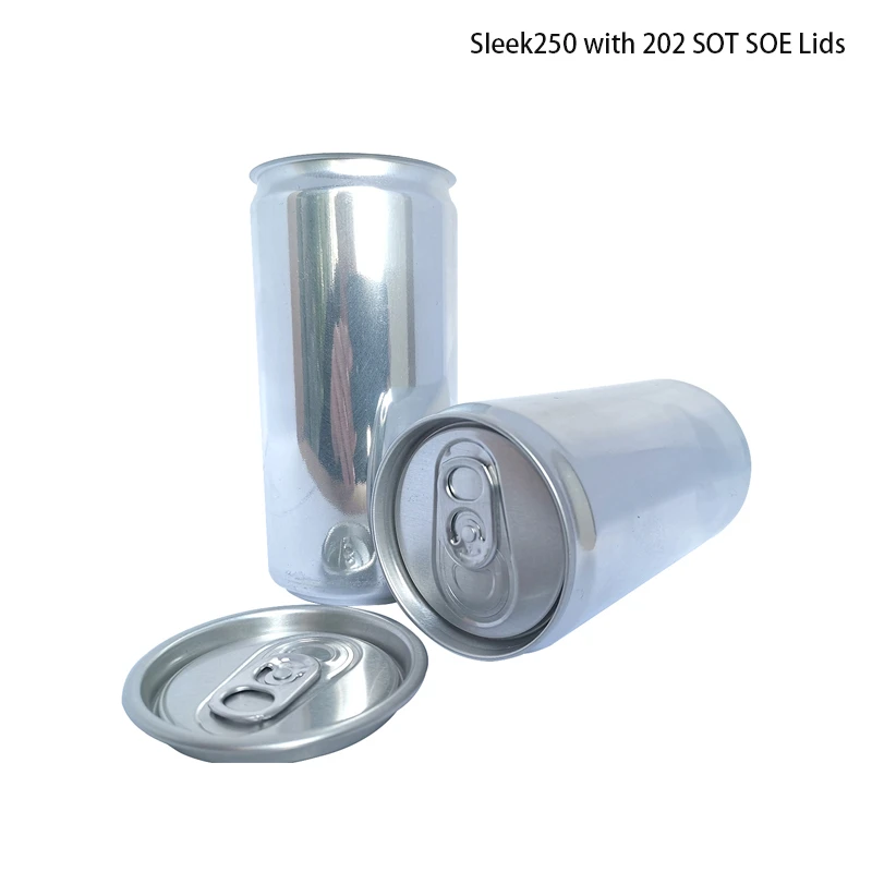 Wholesale Factory Custom Aluminum Can 250ml Soda Cans With 202 Sot Eoe Lids