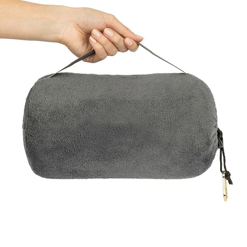 Travel Blanket Pillow in Soft Bag with Pockets, Plane Blanket Compact Packable,Long Flight Essential for Adults and Kids