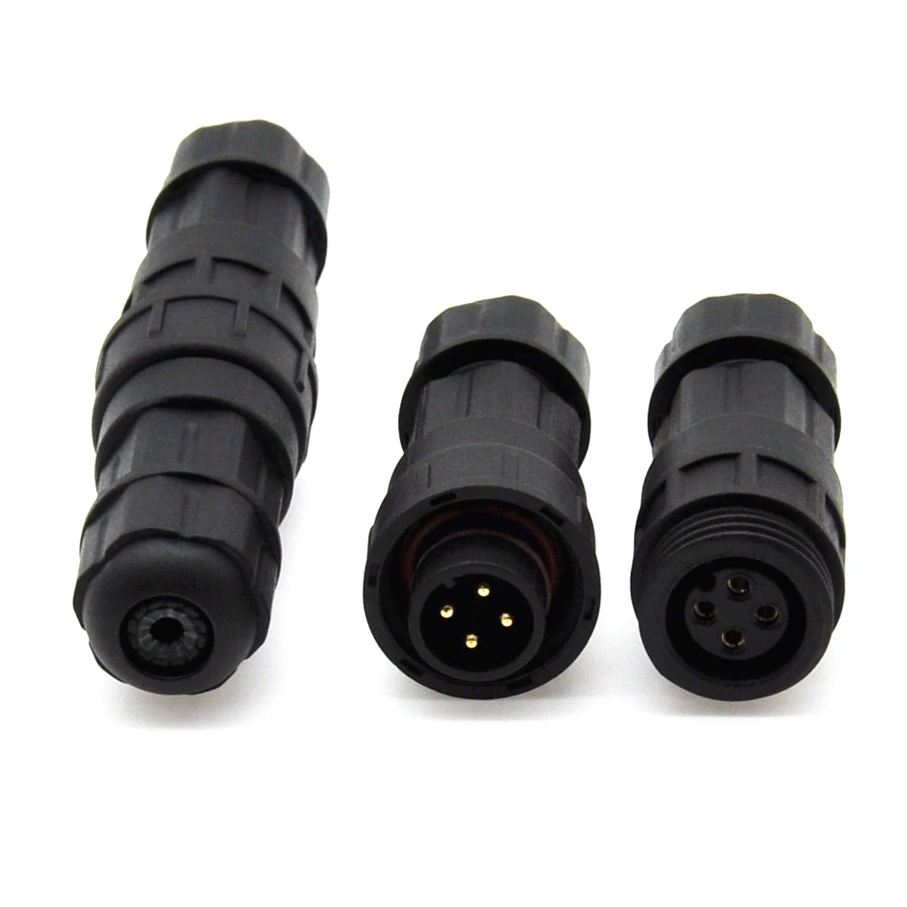 Factory Wire To Wire Connectors Electrical Wire Connector IP68 Male Cable Waterproof Conector 4 Pin