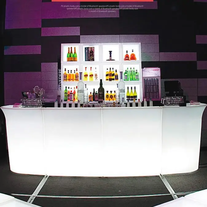 Modern Antique Light up bar Table Mobile bar Counter for Party Wedding clear Lighting Night Club Pub bar Counter Design