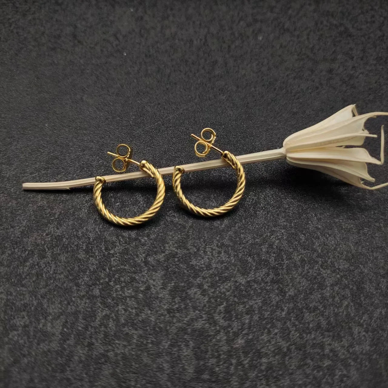 Designer Jewelry Hoop Earrings Inspired Twisted Cable Wire Crossover Half Hoop Earrings Luxcury Earrings