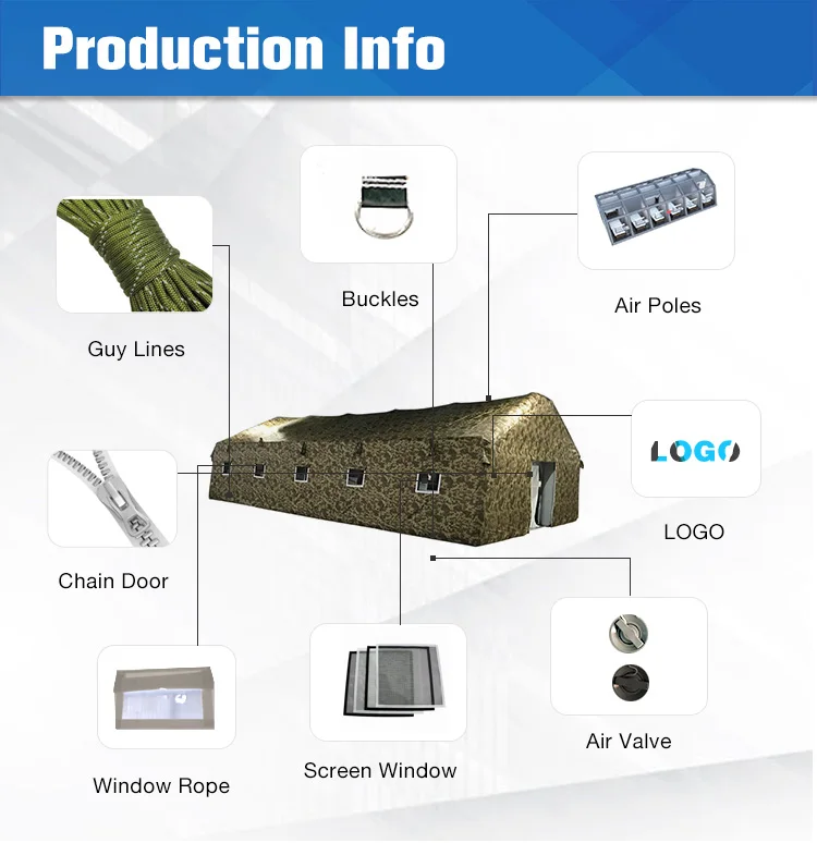 new design waterproof and fire-resistant pvc medical commercial inflatable Cover tent emergency living office