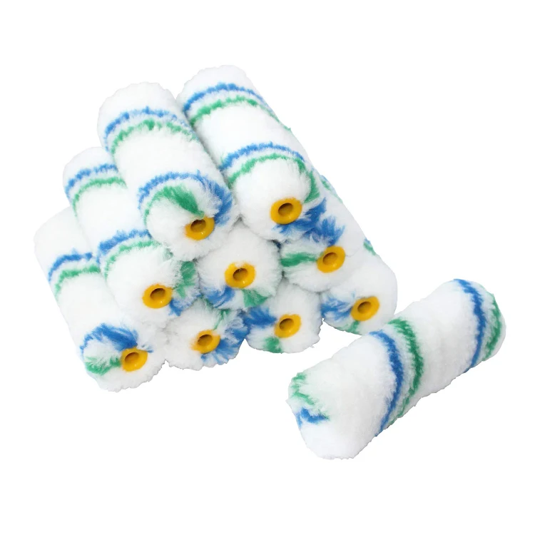 High Quality Wholesale Acrylic Blue Striped Paint Roller Brush Mini Roller Cover