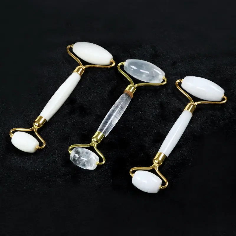 custom box natural quartz white crystal best face jade roller massager