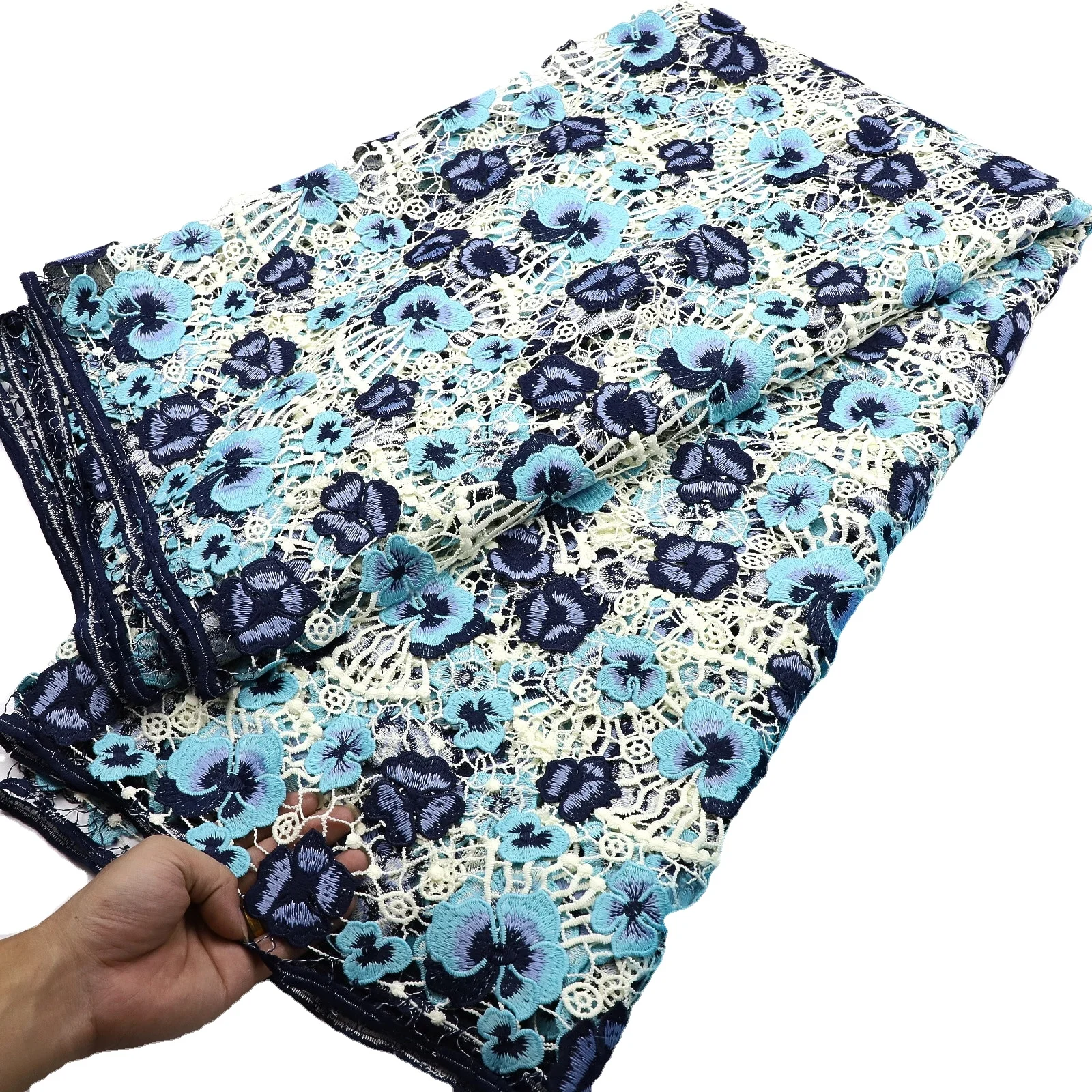 Supoo Latest Lace Guipure French Tulle Cord lace Embroidery African Lace Fabric