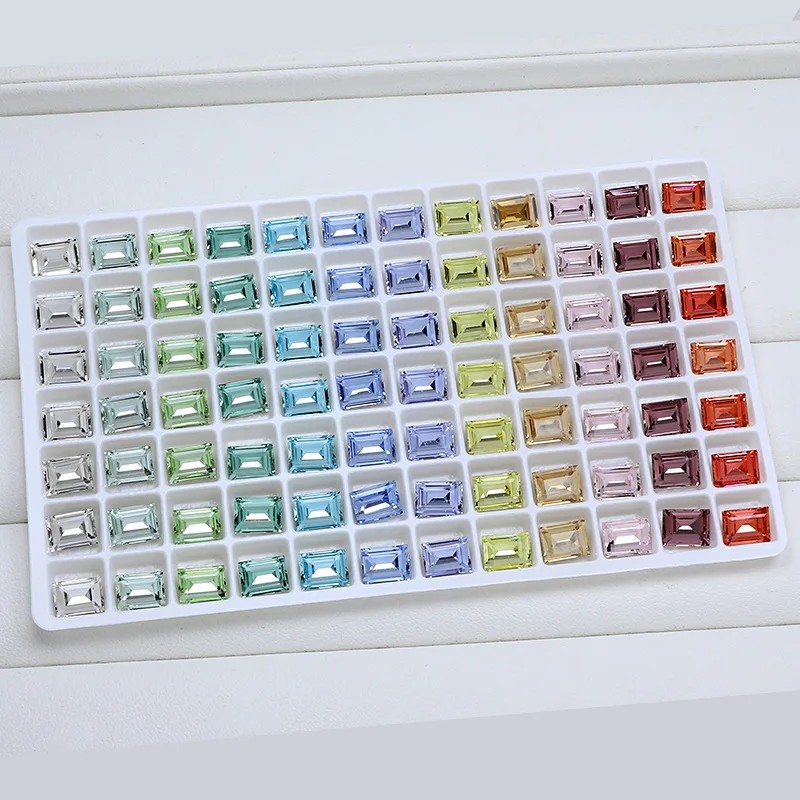 6*8mm Nail Diamond Crystal Rhinestones High Quality K9 Rectangular Square Sugar Tip Bottom Diamond Nails Decorated French Stones