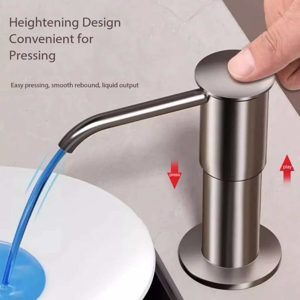 High Quality RTS Deck Mounted Metal Hand Soap Dispenser ABS Foam Faucet Liquid Pump Wall-Mounted Home Kitchen Bathroom In-Stock