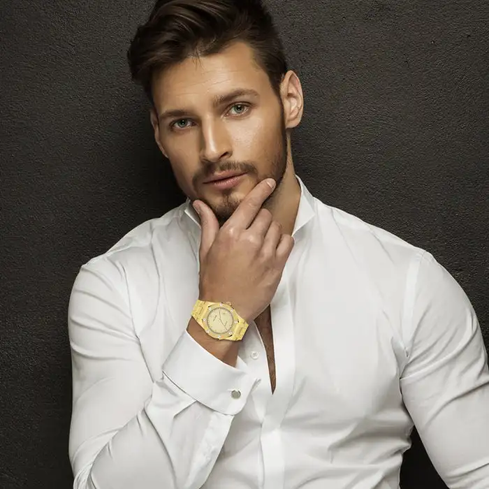 PINTIME Full Steel Business Mens Watches Top Brand Luxury Quartz Watch Men Military Wristwatch Relogio Masculino Erkek Kol Saati