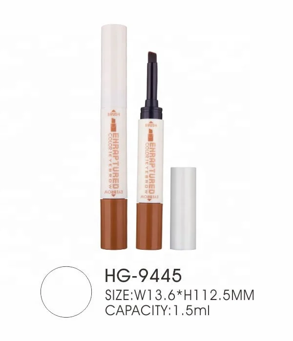 Airtight Silm Empty plastic custom cosmetic packaging eyebrow gel pen tube with brush