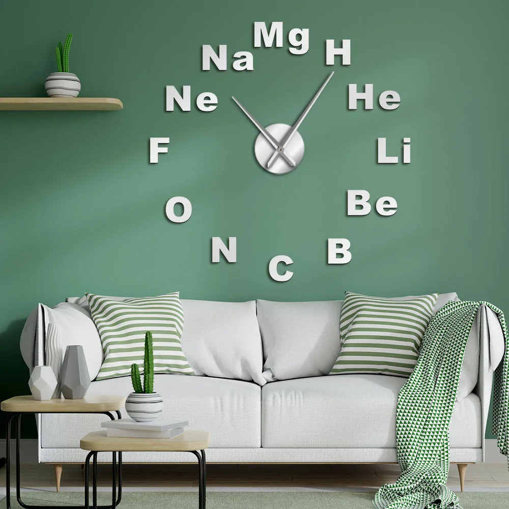 
DIY English Letters Wall Clock Watch DIY Giant Frameless 3D Large Number Wall Clock Mirror Sticker Living Room Decor Watch 