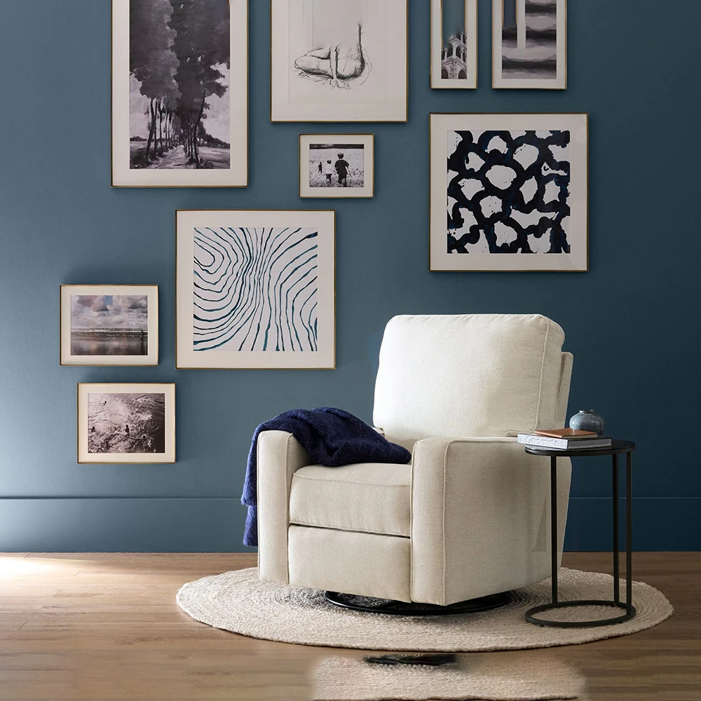 OEM Living Room Electric Recliner Chair Comfort Square Arm Upholstered Power Swivel Glider Recliner Sofa