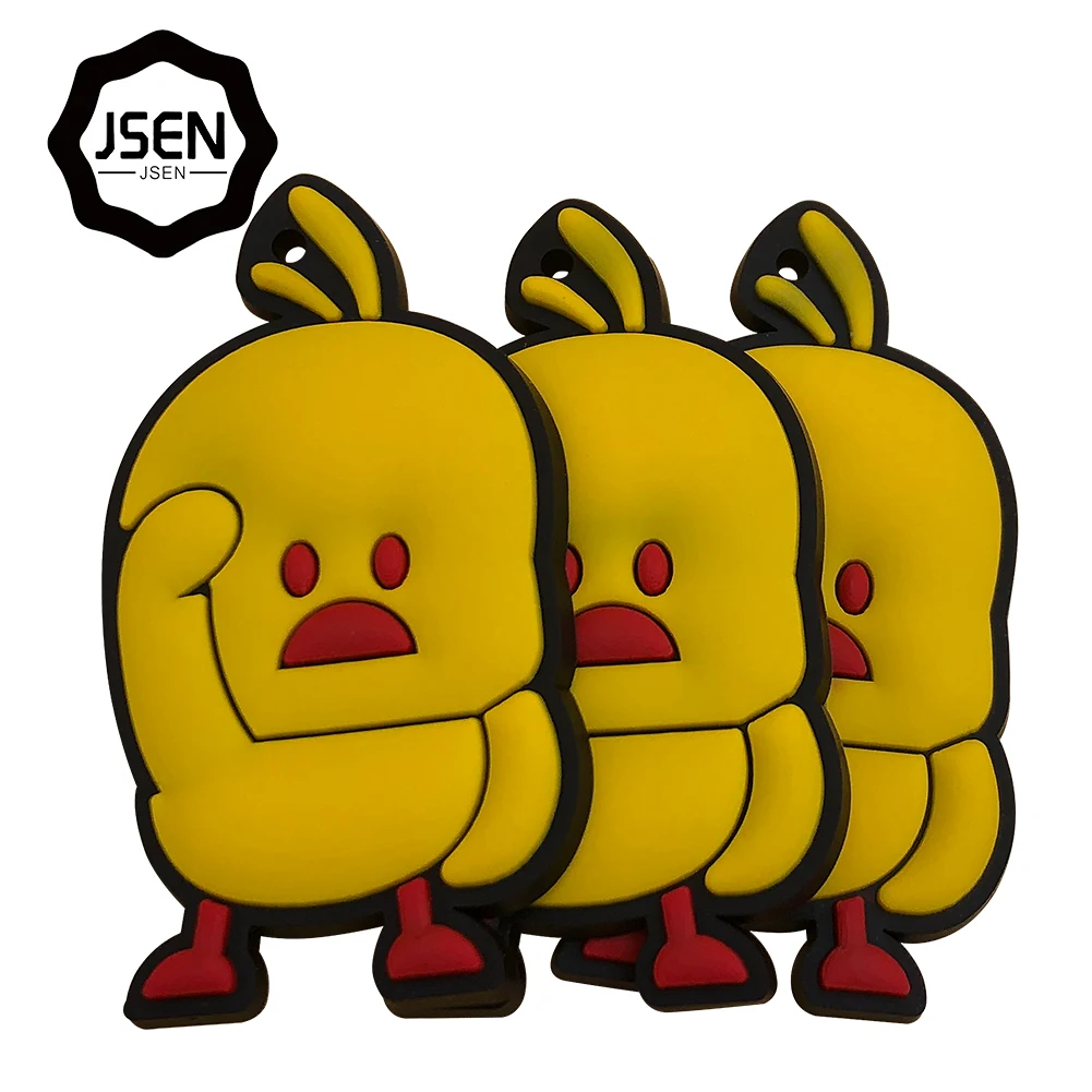 silicone/pvc kids  customized 3D cartoon logo rubber label  Eco-friendly rubber weaving label