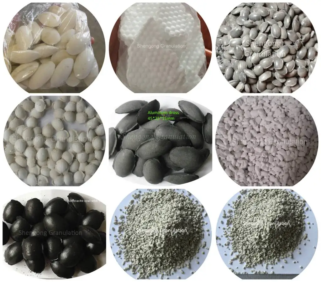 Chemical mineral fertilizer Powder material hydraulic mechanical high pressure no binder NPK nugget briquetting machine