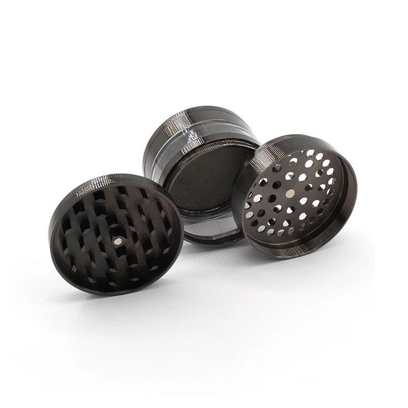 Custom Logo Print  4 Layer Aluminium Alloy Magnet Tobacco Herb Grinder For Smoking Accessories