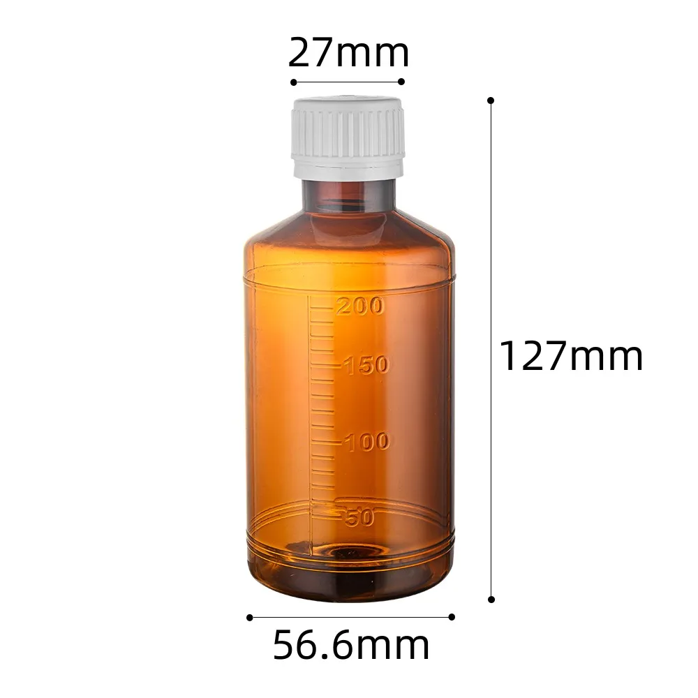 100ml, 120ml, 150ml, 3OZ, 5OZ amber black transparent cough syrup liquid round bottle medicine plastic bottle with screw cap