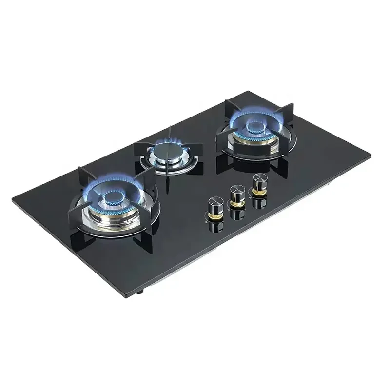 Good quality low price competitive price with flameout protection 3 burners gas stove