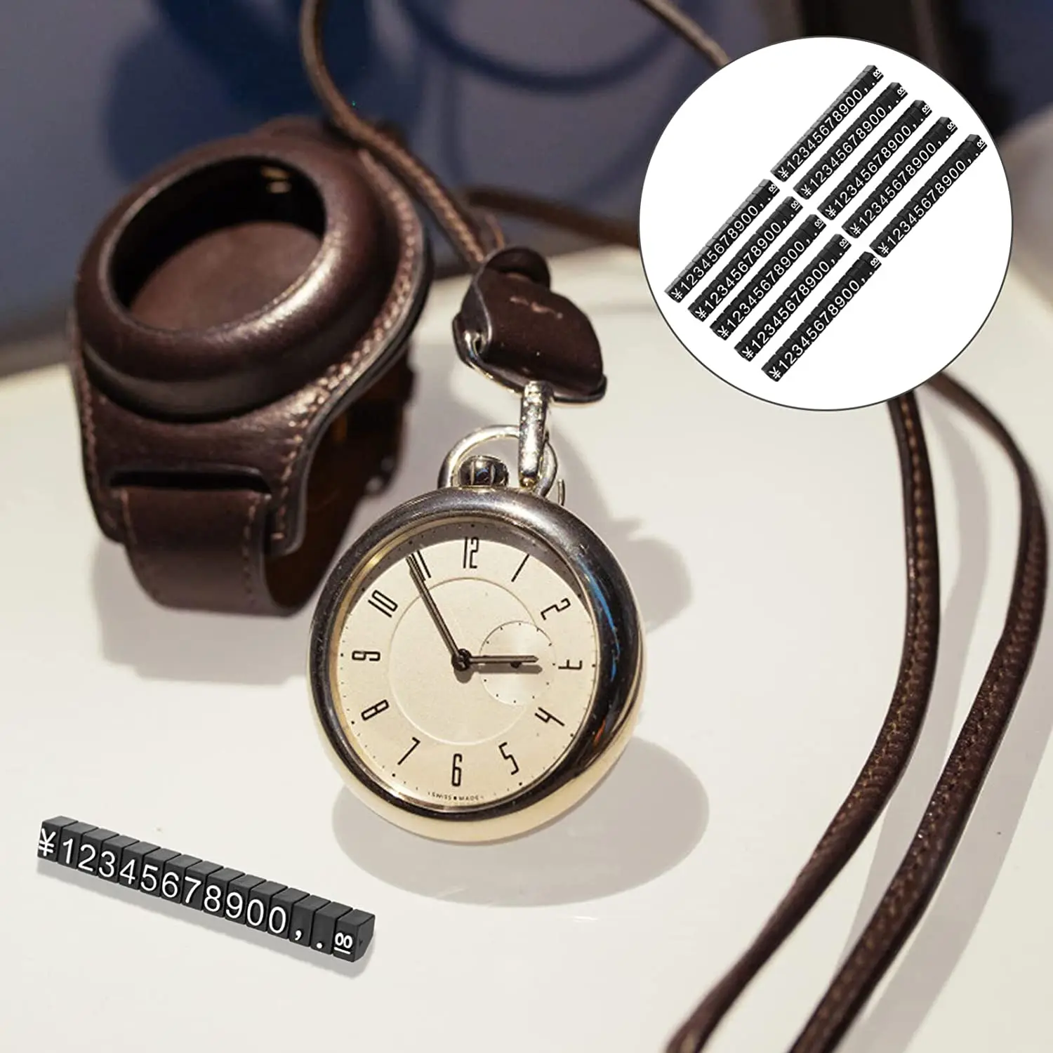 Customizable MINI ABS Plastic Jewelry Watch Display Stand Digital Price Cube Tags Metal Counter Model with Customizable Features