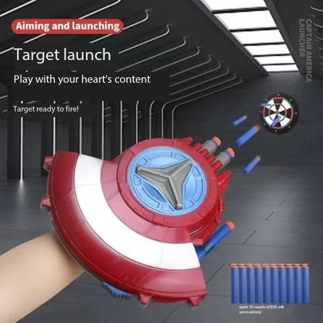 Marvel Spider-Man Shield Soft Bullet Gun Launcher Toy Luminous Mask Cloak Creative Toy Gift