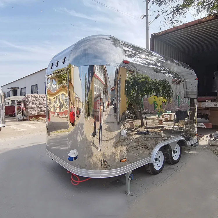 Perfect technology Strong safeguard shipping container food trailer big wheels bbq pizza food trailer